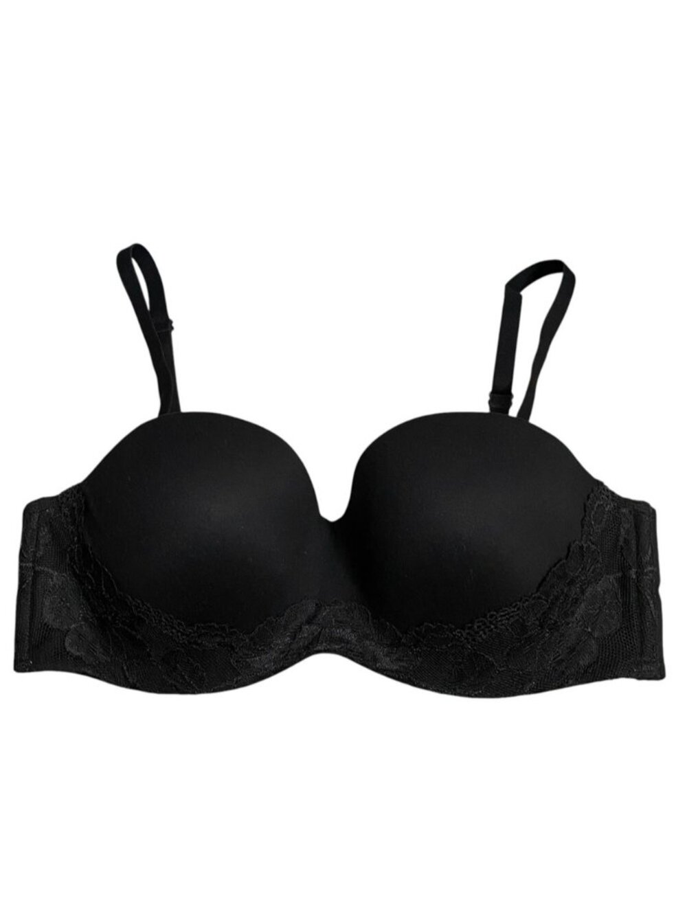 Body By Victoria's Secret Women's Black Lace-Trim Underwire Strapless Bra